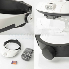 Hoofdloep - Extra: Ingebouwde LED verlichting, Voeding: 6x LR1130-batterij (incl.) Vergroting: 10x, 15x, 20x, 25x