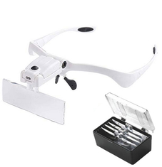 Loepbril met LED en 5 Lenzen en Ingebouwde Accu